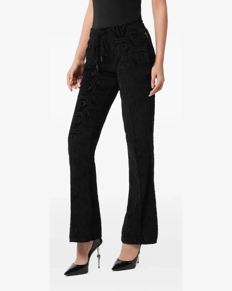 Philipp Plein Jogginghose aus Monogramm-Jacquard - Schwarz Schwarz