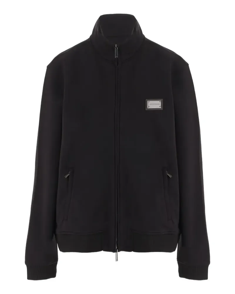 Emporio Armani logo-plaque zip-up sweater - Schwarz Schwarz