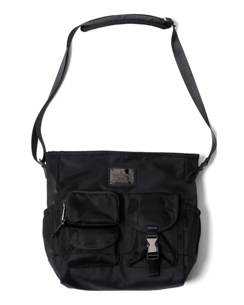 Makavelic Schultertasche mit Taschen - Schwarz Schwarz