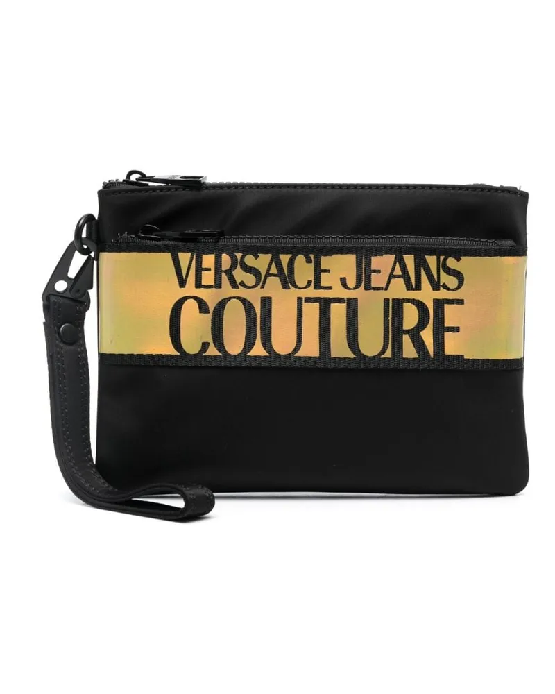 Versace Jeans Clutch mit Logo-Print Schwarz