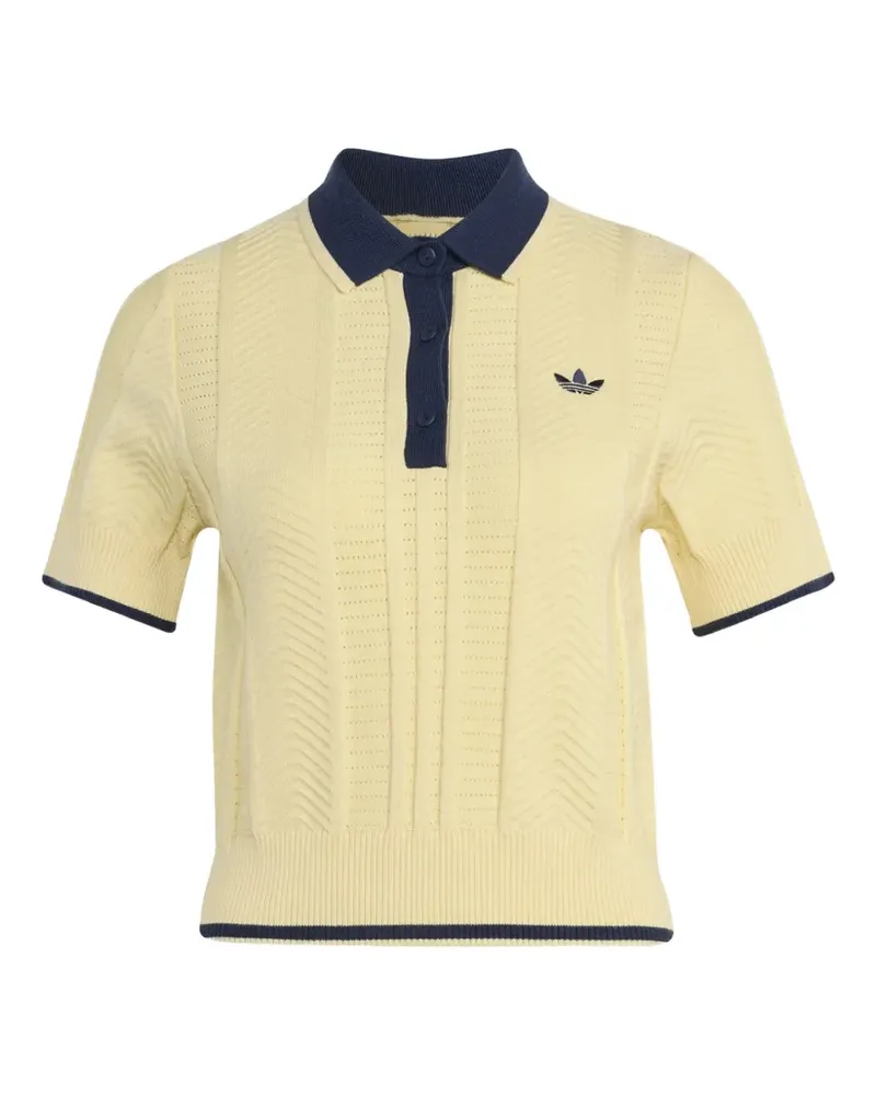 adidas Poloshirt mit Zickzackmuster - Gelb Gelb