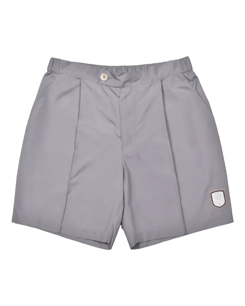 Brunello Cucinelli logo-patch tailored shorts - Grau Grau