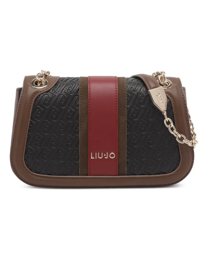 Liu Jo Schultertasche mit Monogramm-Prägung - Schwarz Schwarz