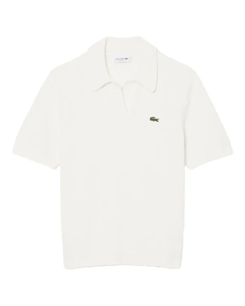 Lacoste logo-patch bouclé sweater - Weiß Weiß