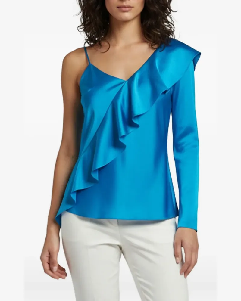 Diane von Furstenberg ruffle one-shoulder top - Blau Blau