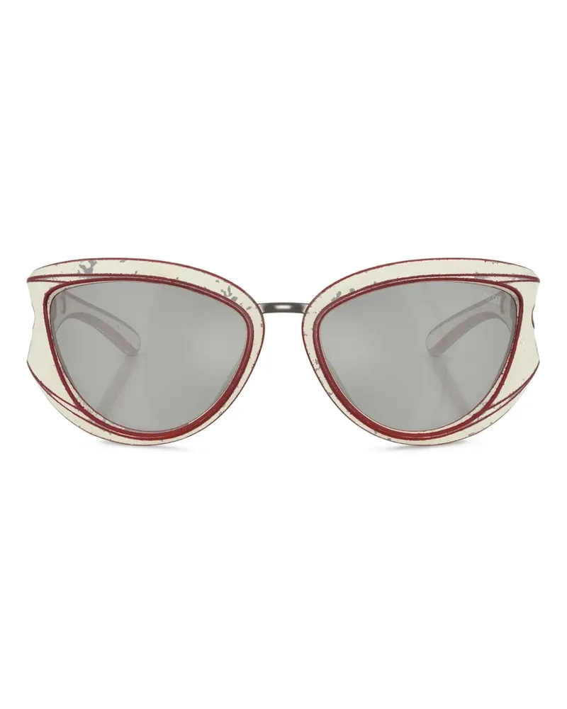 Diesel Sonnenbrille mit Cat-Eye-Gestell - Weiß Weiß