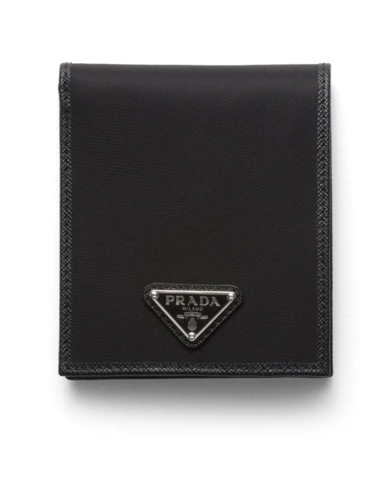 Prada Portemonnaie mit Logo-Schild - Schwarz Schwarz