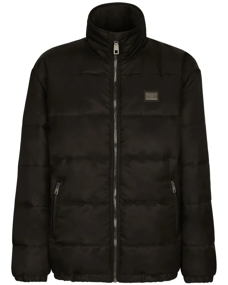 Dolce & Gabbana Gefütterte Jacke mit Stehkragen - Schwarz Schwarz