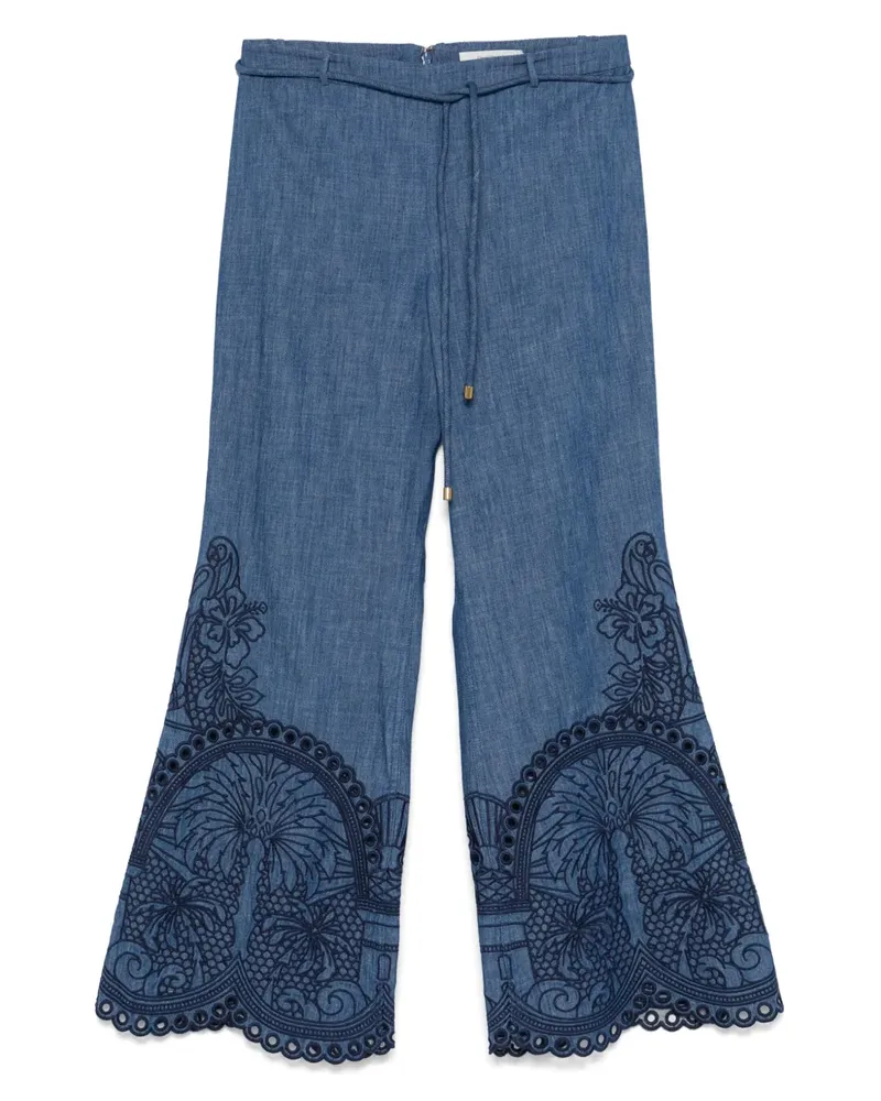 Zimmermann Coco Hose mit Stickerei - Blau Blau