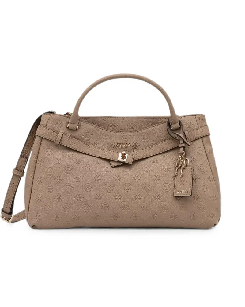 Guess Ella logo-embossed detachable-strap tote bag - Nude Nude