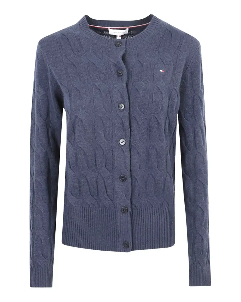 Tommy Hilfiger Cardigan mit Zopfmuster - Blau Blau