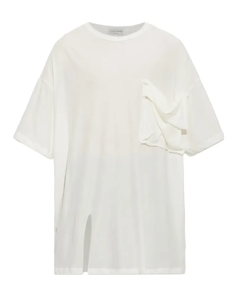 Yohji Yamamoto T-Shirt mit aufgesetzter Tasche - Weiß Weiß