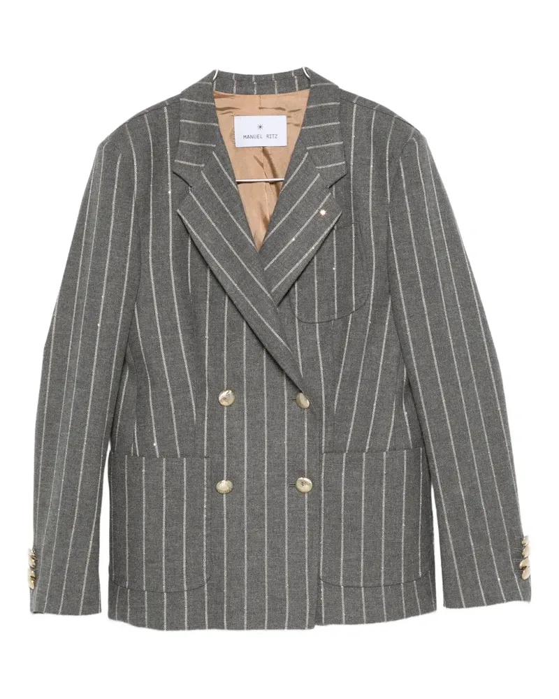 Manuel Ritz pinstriped blazer - Grau Grau