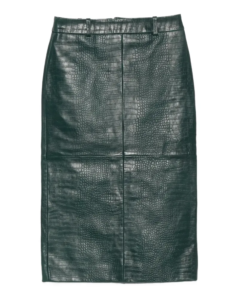 FRANKIE Shop croc-effect pencil skirt - Grün Grün