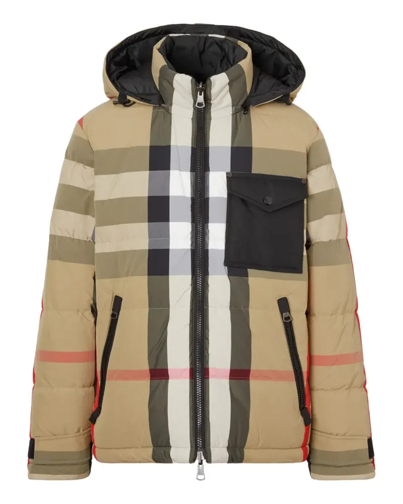 Burberry Reversible check puffer jacket - Nude Nude