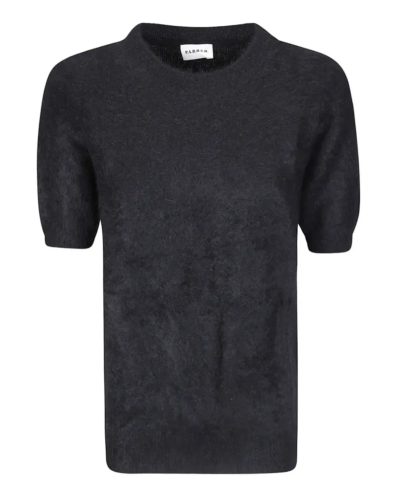 P.A.R.O.S.H. P.A.R.O H. fine-knit short-sleeve top - Schwarz Schwarz