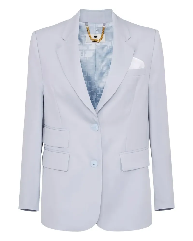 Elisabetta Franchi Einreihige Jacke mit Einstecktuch - Blau Blau