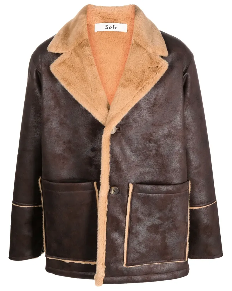 Séfr Jacke mit Faux Shearling - Braun Braun