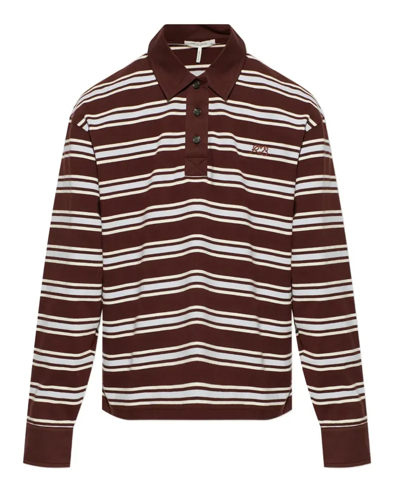 Rag & Bone striped long-sleeved polo shirt - Braun Braun