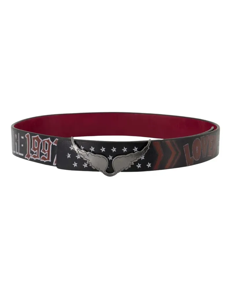 Zadig & Voltaire wings printed belt - Schwarz Schwarz