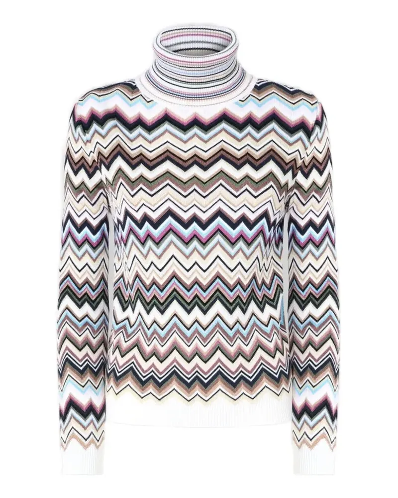 Missoni Rollkragenpullover mit Zickzackmuster - Weiß Weiß