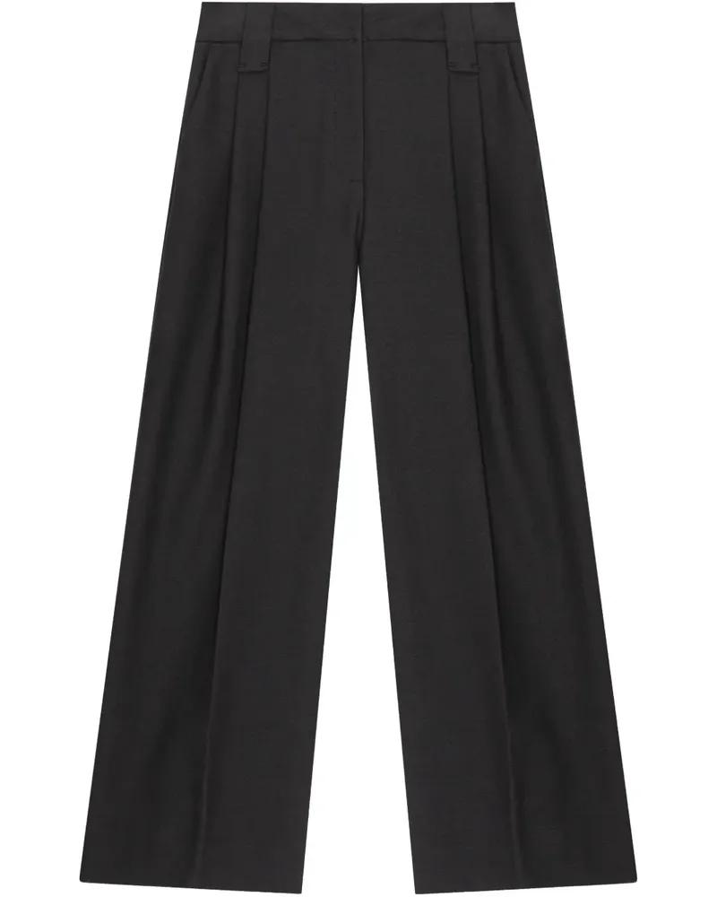 Ganni Hose mit Bundfalten - Schwarz Schwarz