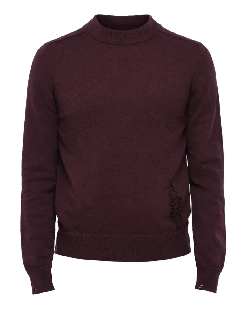 Maison Margiela distressed-detail wool jumper - Violett Violett