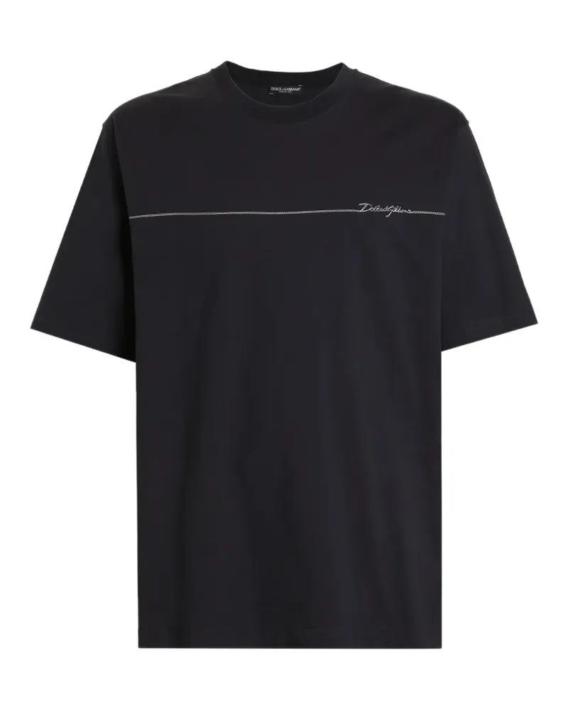 Dolce & Gabbana Baumwoll-T-Shirt mit Logo - Blau Blau