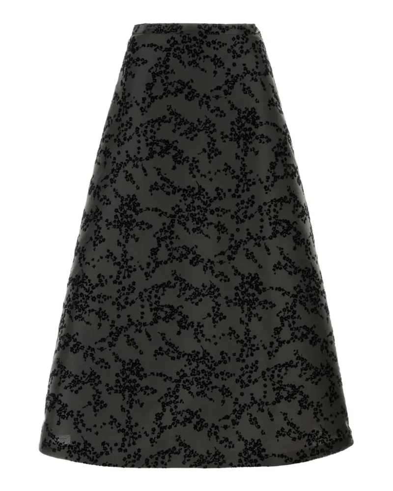 Alberta Ferretti A-Linien-Rock aus floralem Jacquard - Schwarz Schwarz