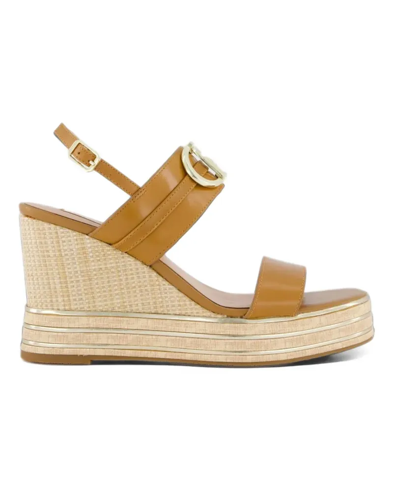 Liu Jo Karen 05 logo-plaque wedge sandals - Braun Braun