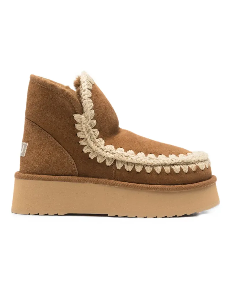 Mou Mini Eskimo platform crochet-stitch boots - Braun Braun