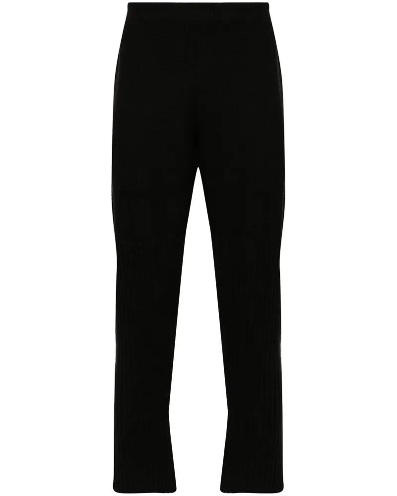 Issey Miyake Rustik-Knit Hose mit Tapered-Bein - Schwarz Schwarz