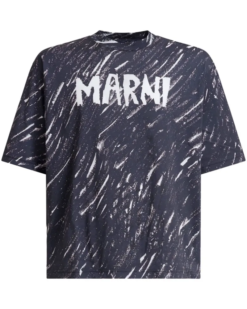 Marni T-Shirt mit Logo-Print - Blau Blau