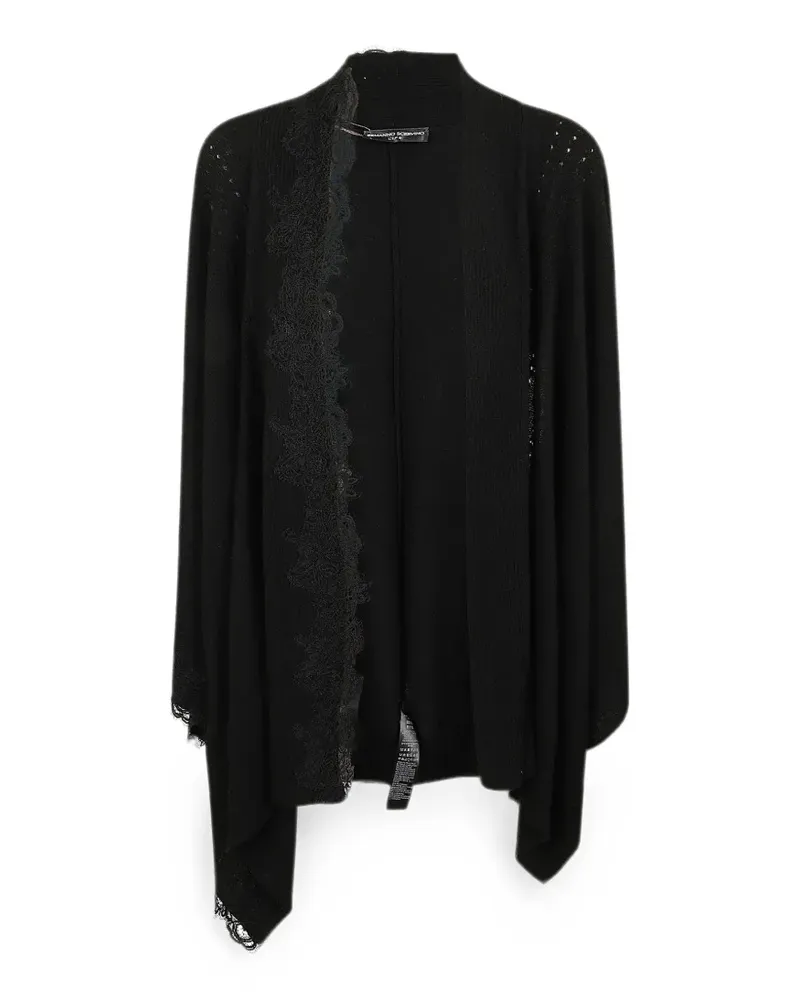 Ermanno Scervino Gestrickte Stola mit Spitzenbesatz - Schwarz Schwarz