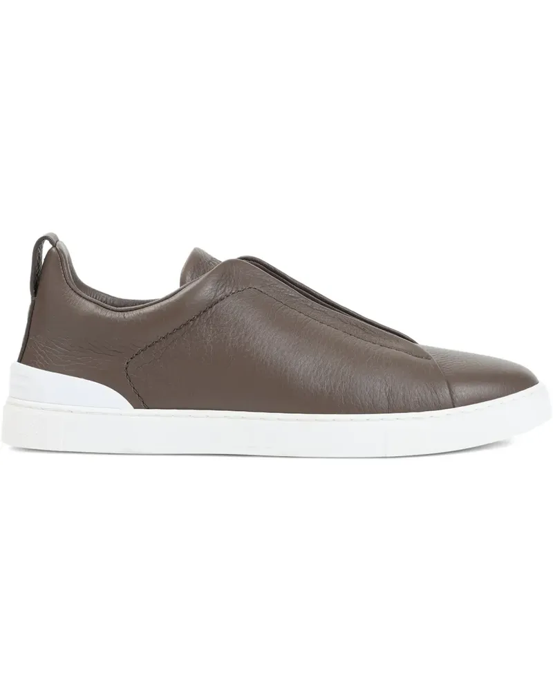 Ermenegildo Zegna leather sneakers - Braun Braun