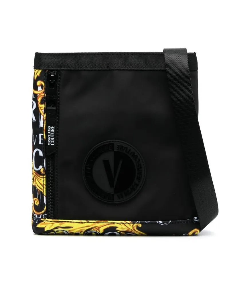 Versace Jeans Kuriertasche mit Logo-Patch Schwarz