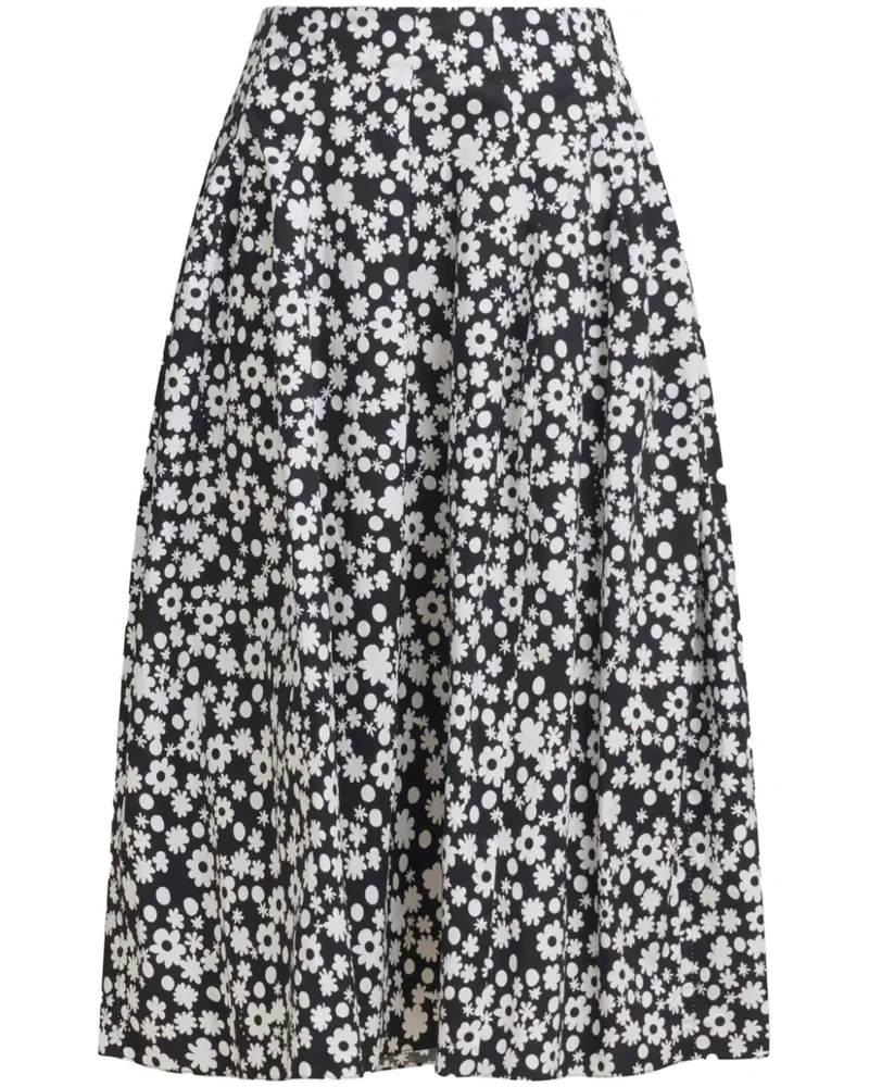 Marni Rock mit Blumen-Print - Schwarz Schwarz