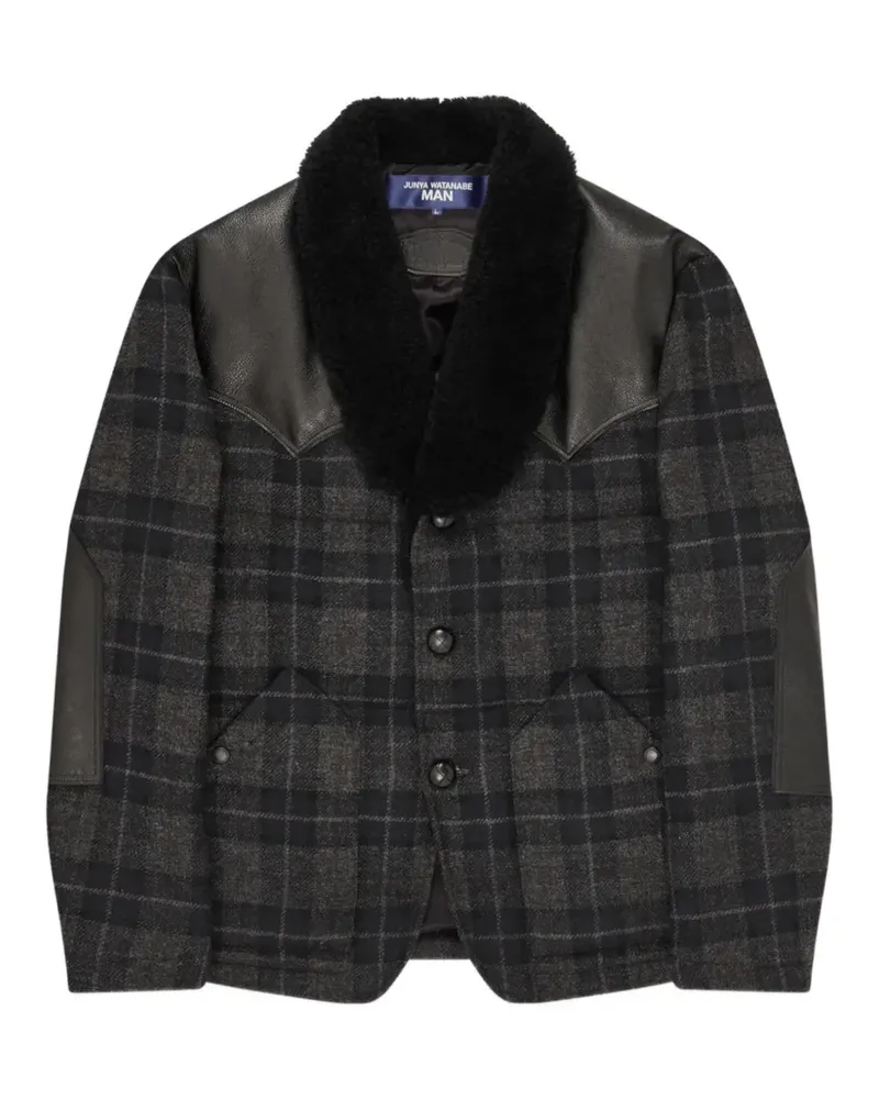 Junya Watanabe check panelled jacket - Blau Blau
