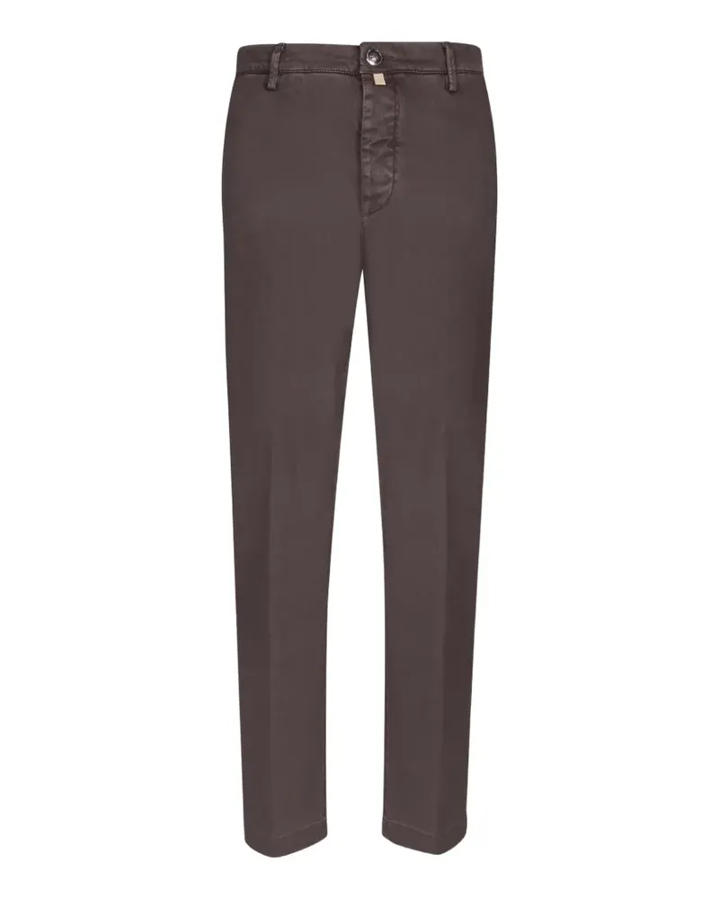Jacob Cohën Gerade Hose mit Logo-Patch - Braun Braun
