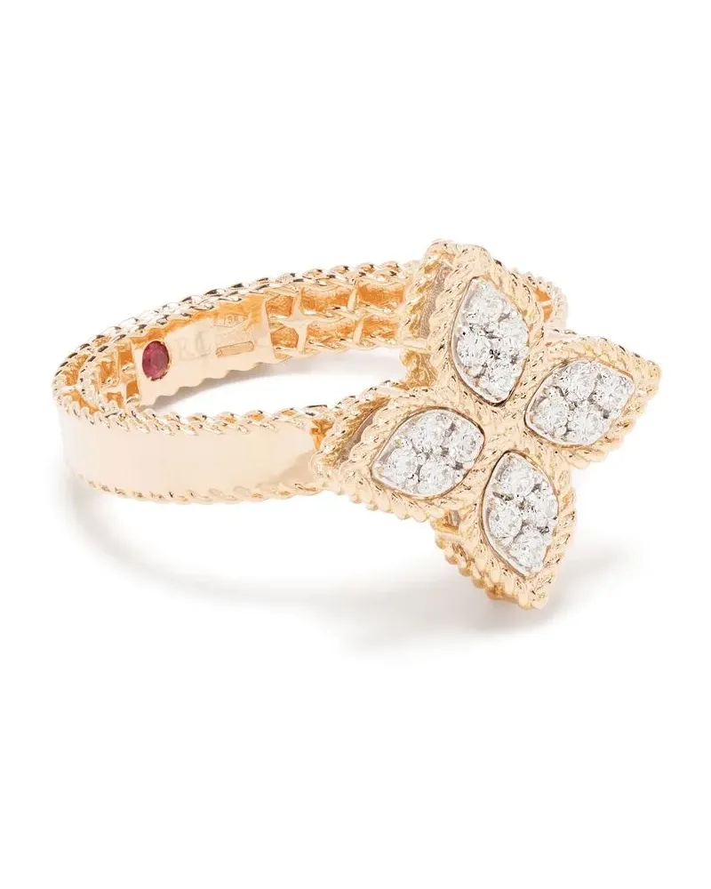 Roberto Coin 18kt Princess Flower Rotgoldring mit Diamanten - Rosa Rosa