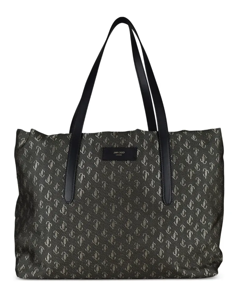 Jimmy Choo logo monogram shoulder bag - Schwarz Schwarz