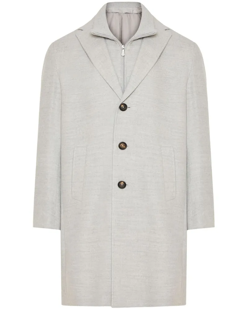 Eleventy Mantel im Layering-Look - Grau Grau