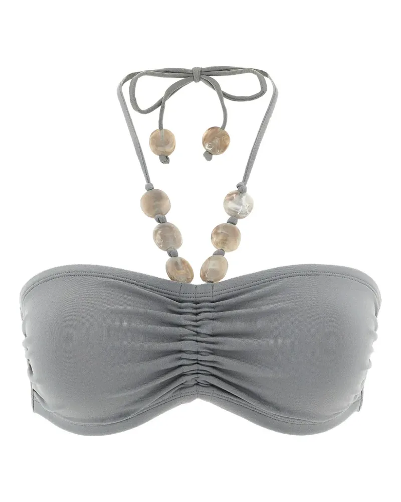 Eres Lana bead-embellished ruched bikini top - Grau Grau