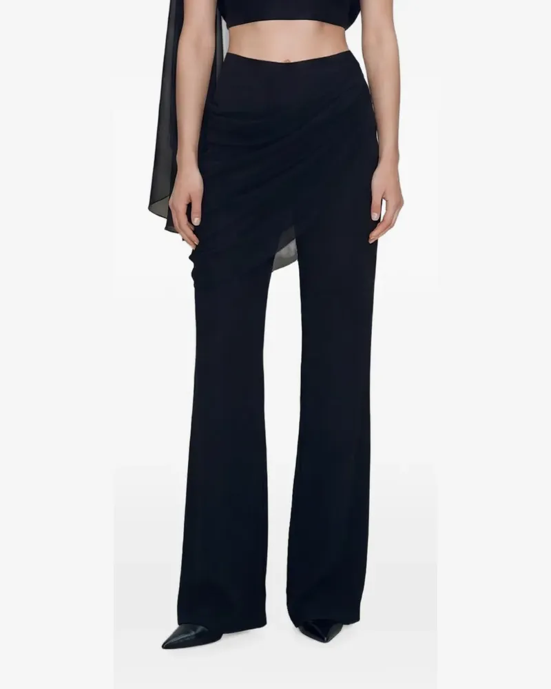 Atoir draped layered-panel trousers - Schwarz Schwarz