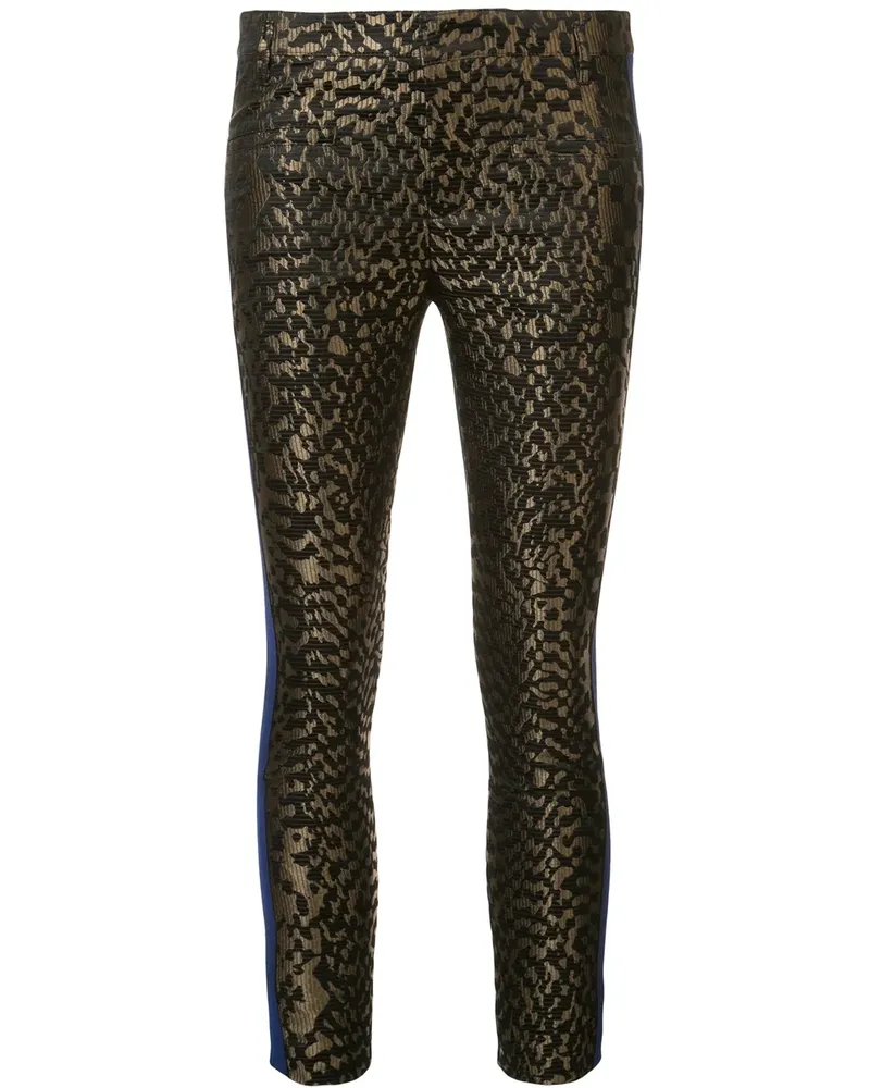 Haider Ackermann Jacquard-Hose mit Kontraststreifen - Grün Grün