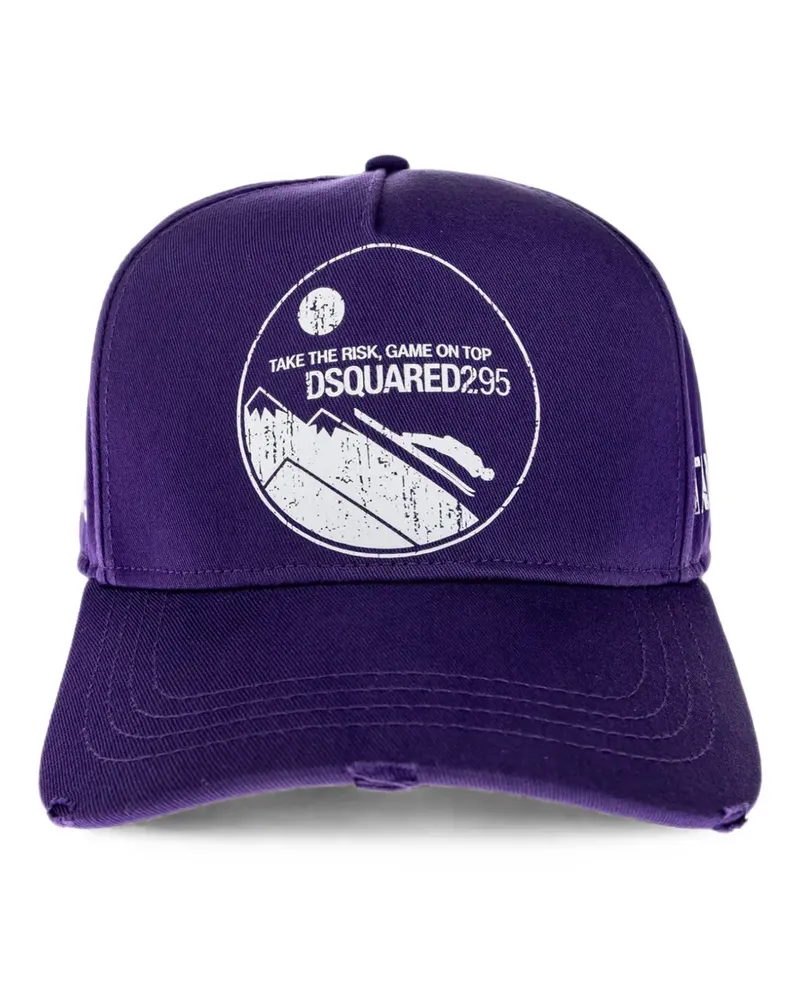 Dsquared2 distressed graphic-print baseball cap - Violett Violett