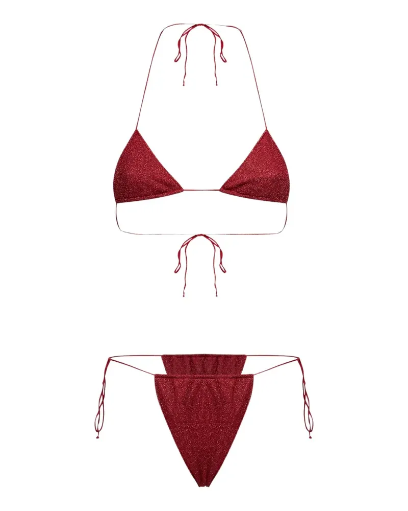 Oséree glitter-effect triangle bikini - Rot Rot