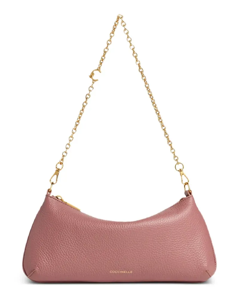 Coccinelle Mini Schultertasche aus gekörntem Leder - Rosa Rosa