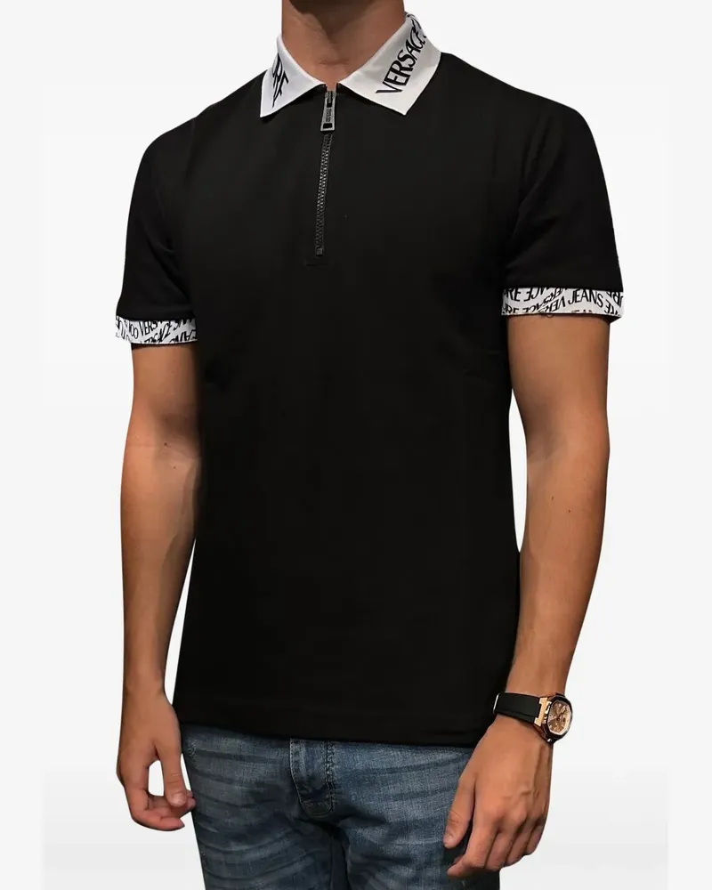 Versace Jeans zip-up polo shirt - Schwarz Schwarz