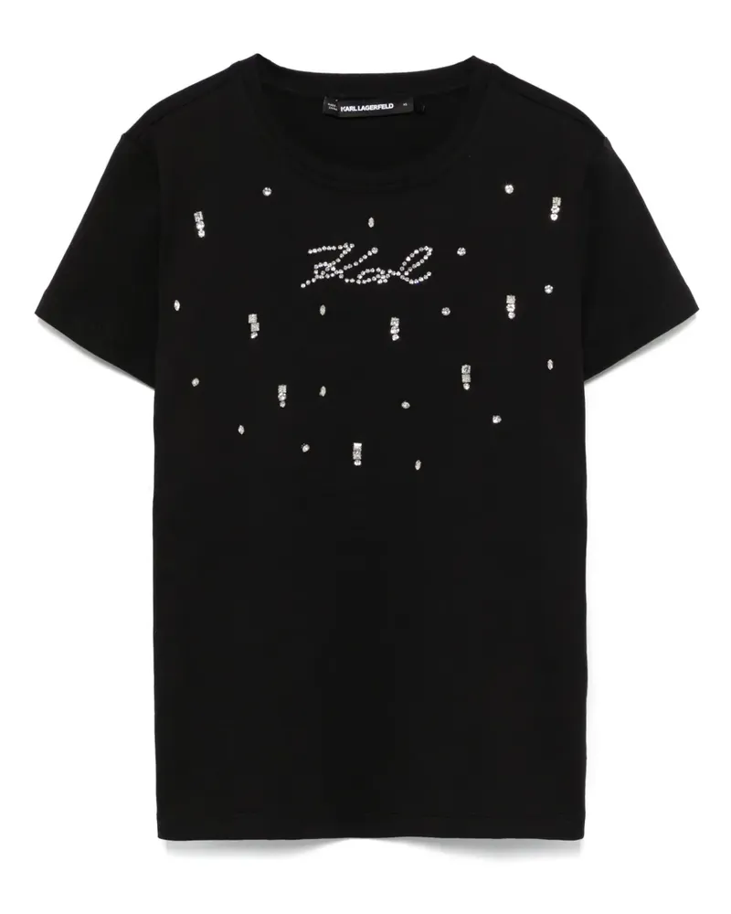 Karl Lagerfeld T-Shirt mit Logo-Verzierung - Schwarz Schwarz